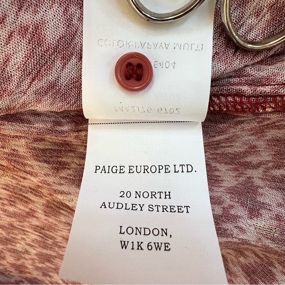 PAIGE Women's Doris Three Quarter Button Front V-Neckline in Papaya Size Small - Picture 15 of 16